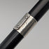 1920s-30s British vintage black shaft curved handle sterling silver decorated walking stick 78cm